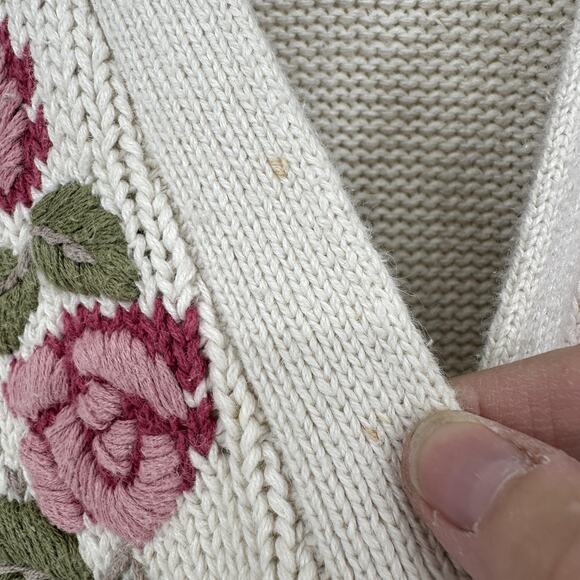 Ralsey Sweater Womens Large Floral Argyle Button Cardigan Vintage Style Knit - Picture 4 of 11